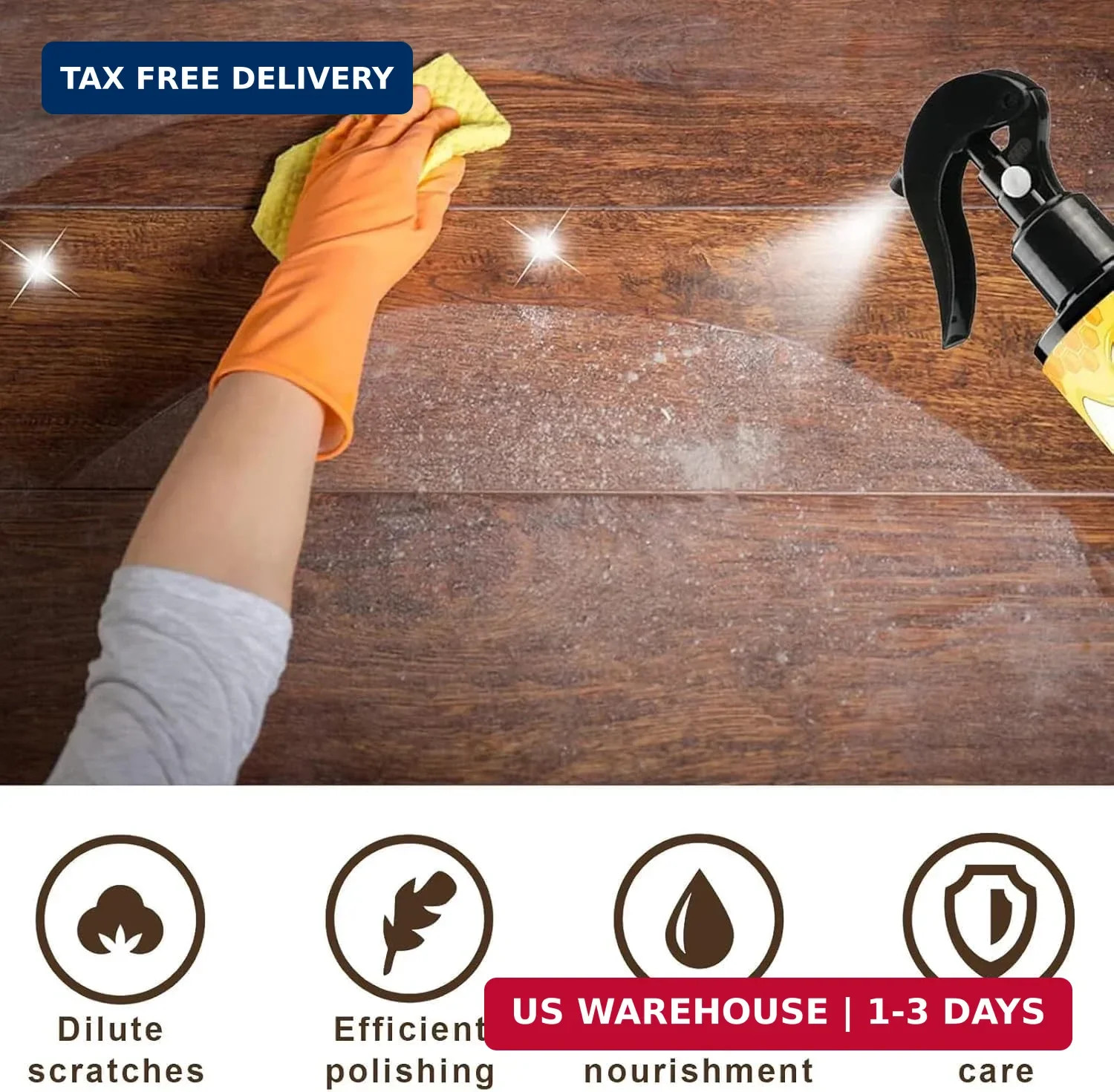 2PCS Natural Beeswax Spray, Beeswax Spray Cleaner, Furniture Polish,The Original