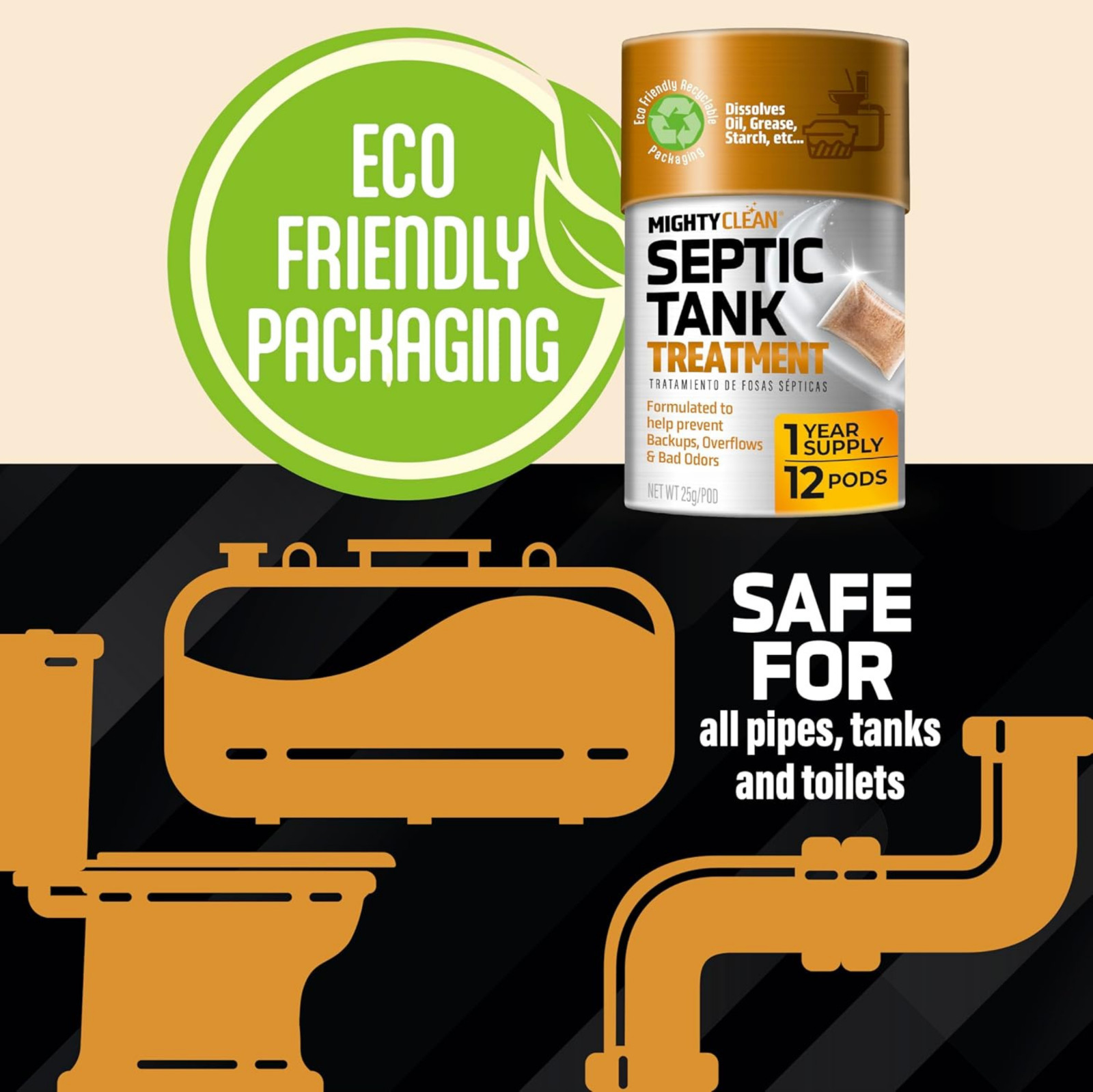 Septic Tank Treatment Pods 12 Pack RV Toilet Treatment Bacteria Enzymes