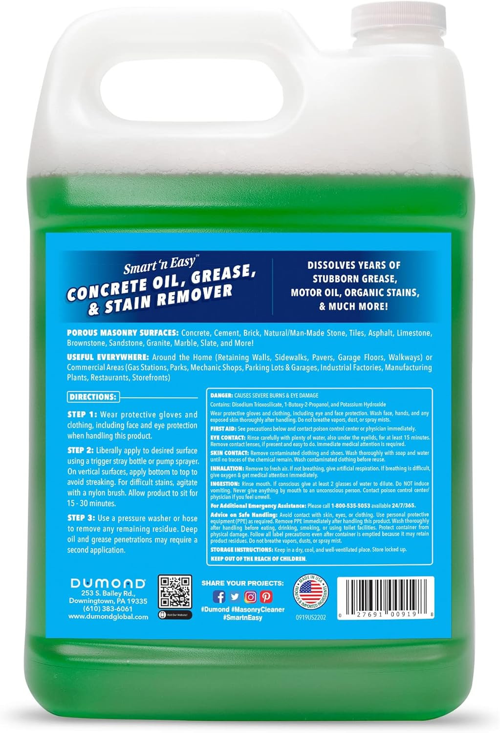 Smart ‘N Easy Concrete Oil, Grease & Stain Remover, Cleans Grime, Dirt & Petrole