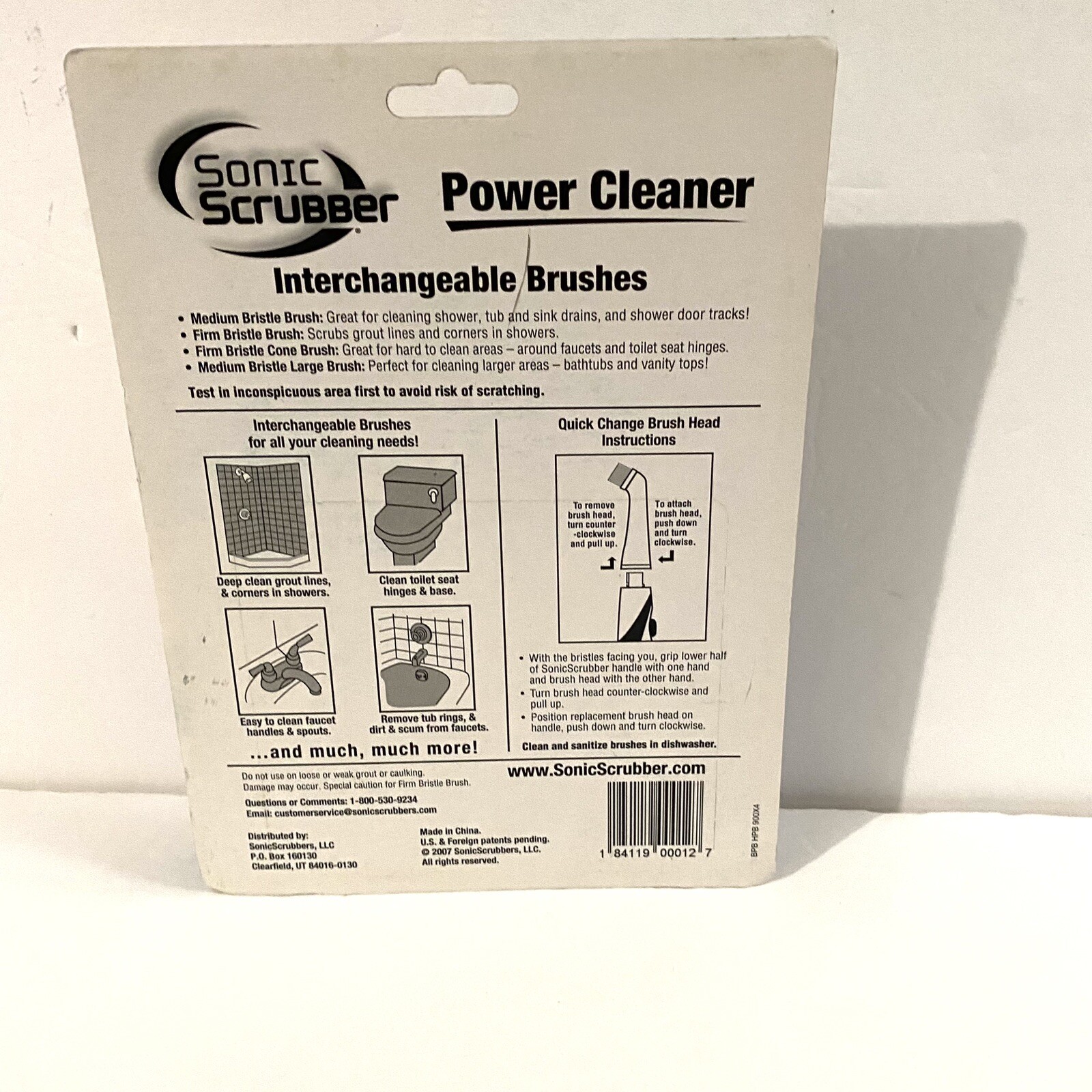Sonic Scrubber Bathroom Interchangeable Brush Heads Set of 4 NEW