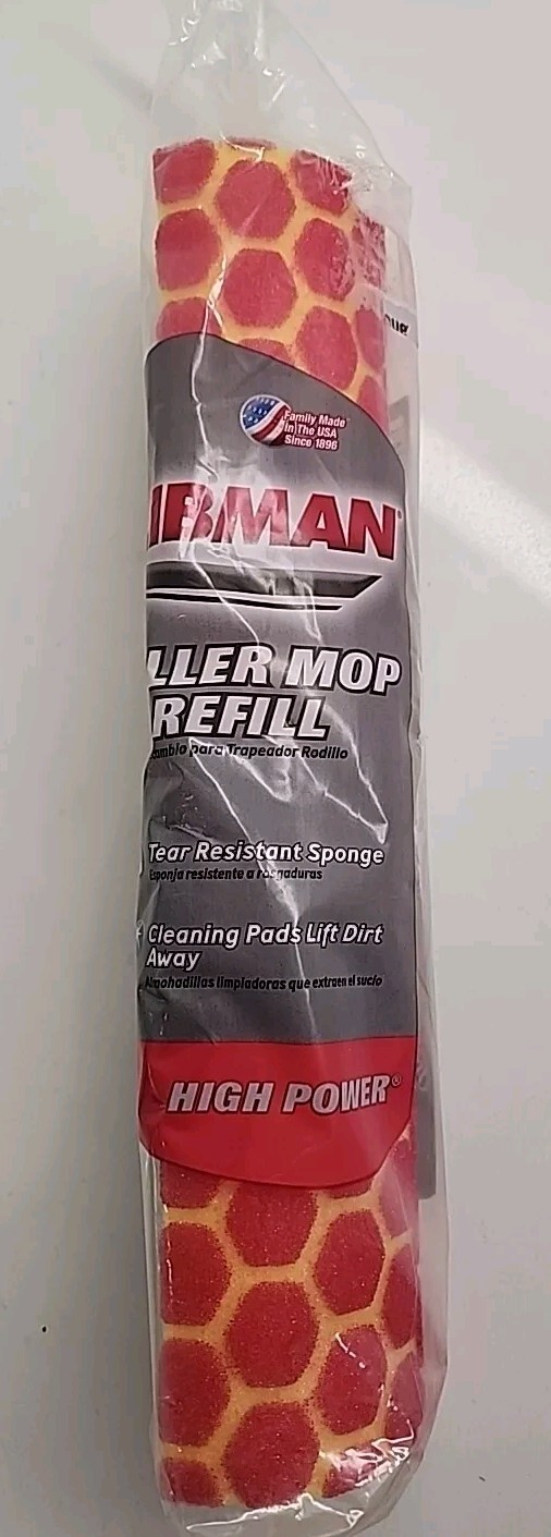 Libman 00956 Refill For Roller Mop With Scrub Brush High Power NEW