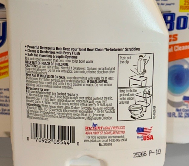 Ty-D-Bol Basics Automatic Toilet Bowl Cleaner 10oz (Lot of 3 Bottle) Made in USA