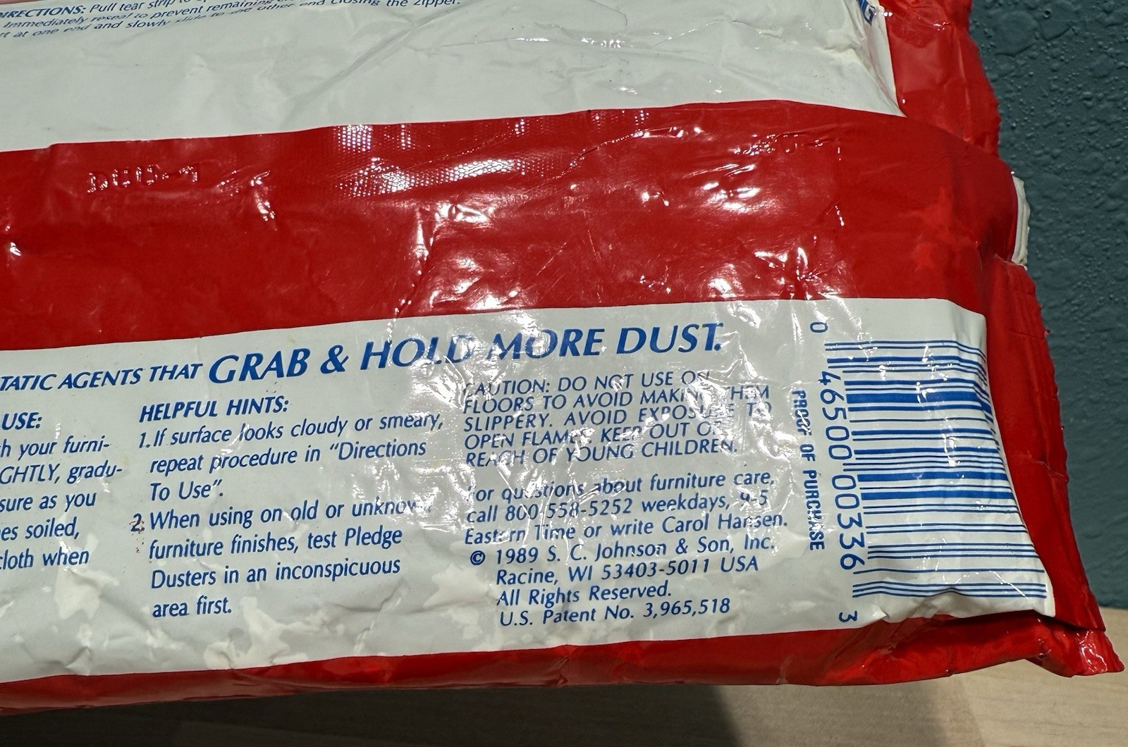 1989 Pledge Dusters Lemon Anti Static Dust Cloths Nostalgia NOS Prop Rare NEW