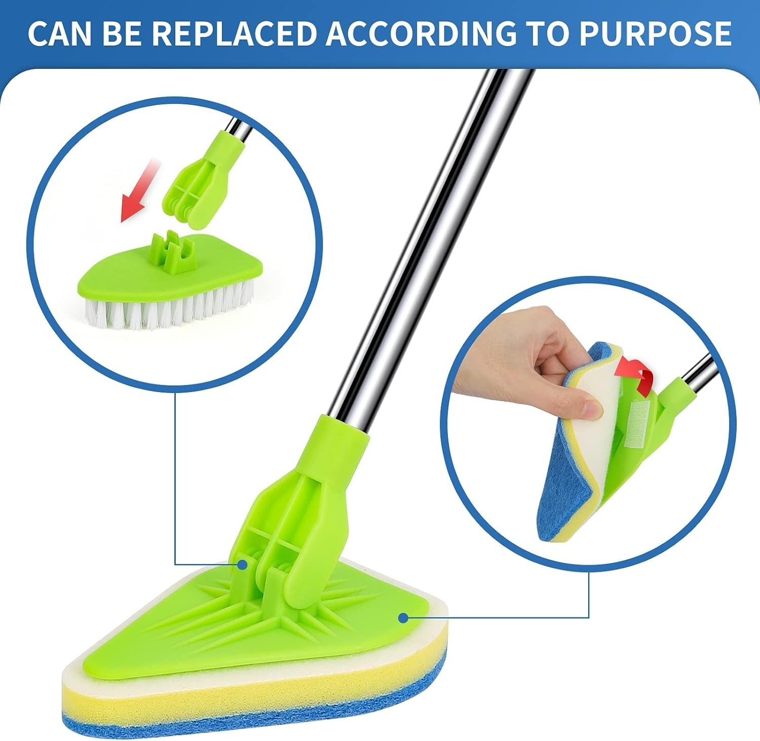 Luxury 2-in-1 Cleaning Brush Set with Extendable 37” Handle for Shower & Bathtub