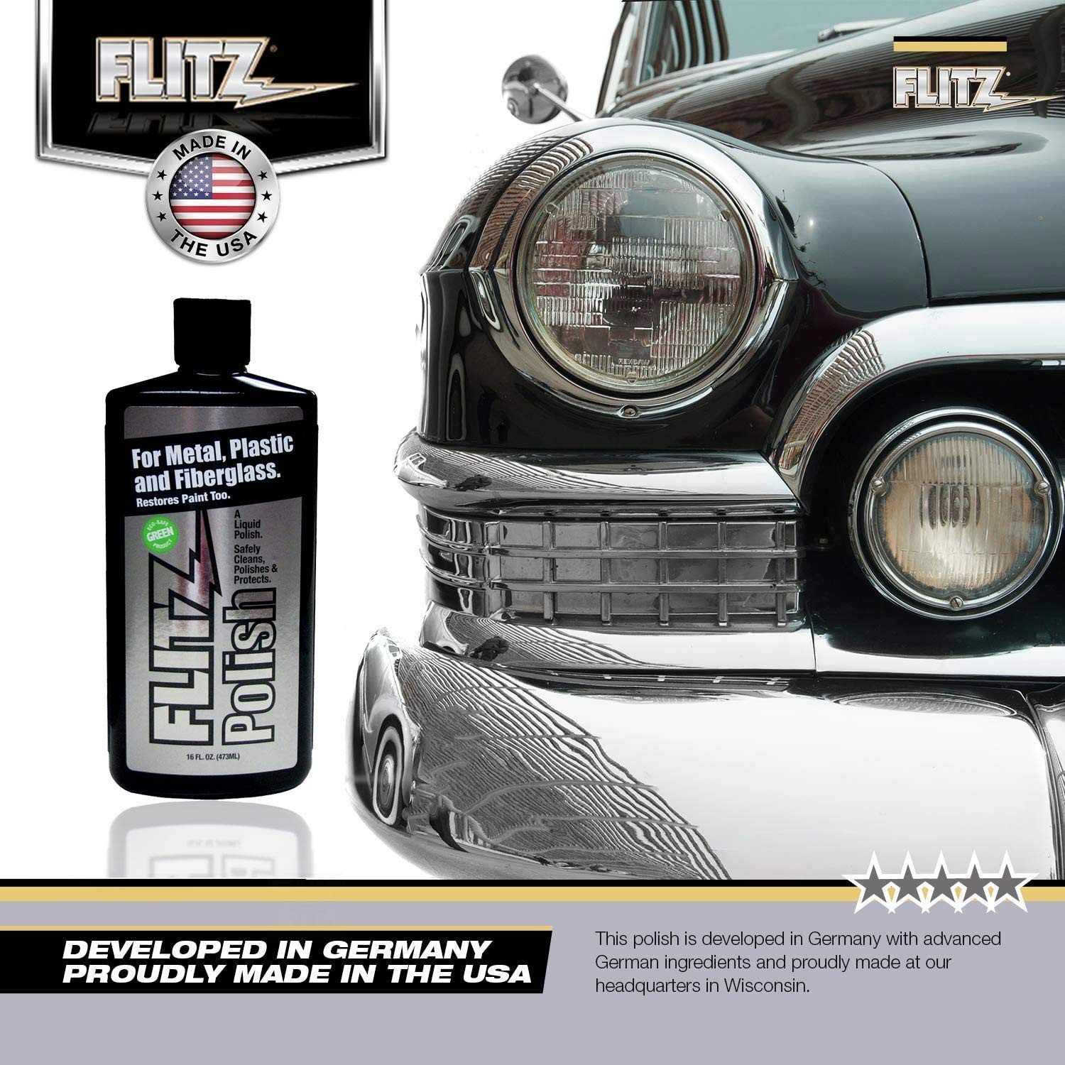 Multi-Purpose Metal Polish Liquid – 3.4oz Tarnish Remover for Aluminum, Chrome,