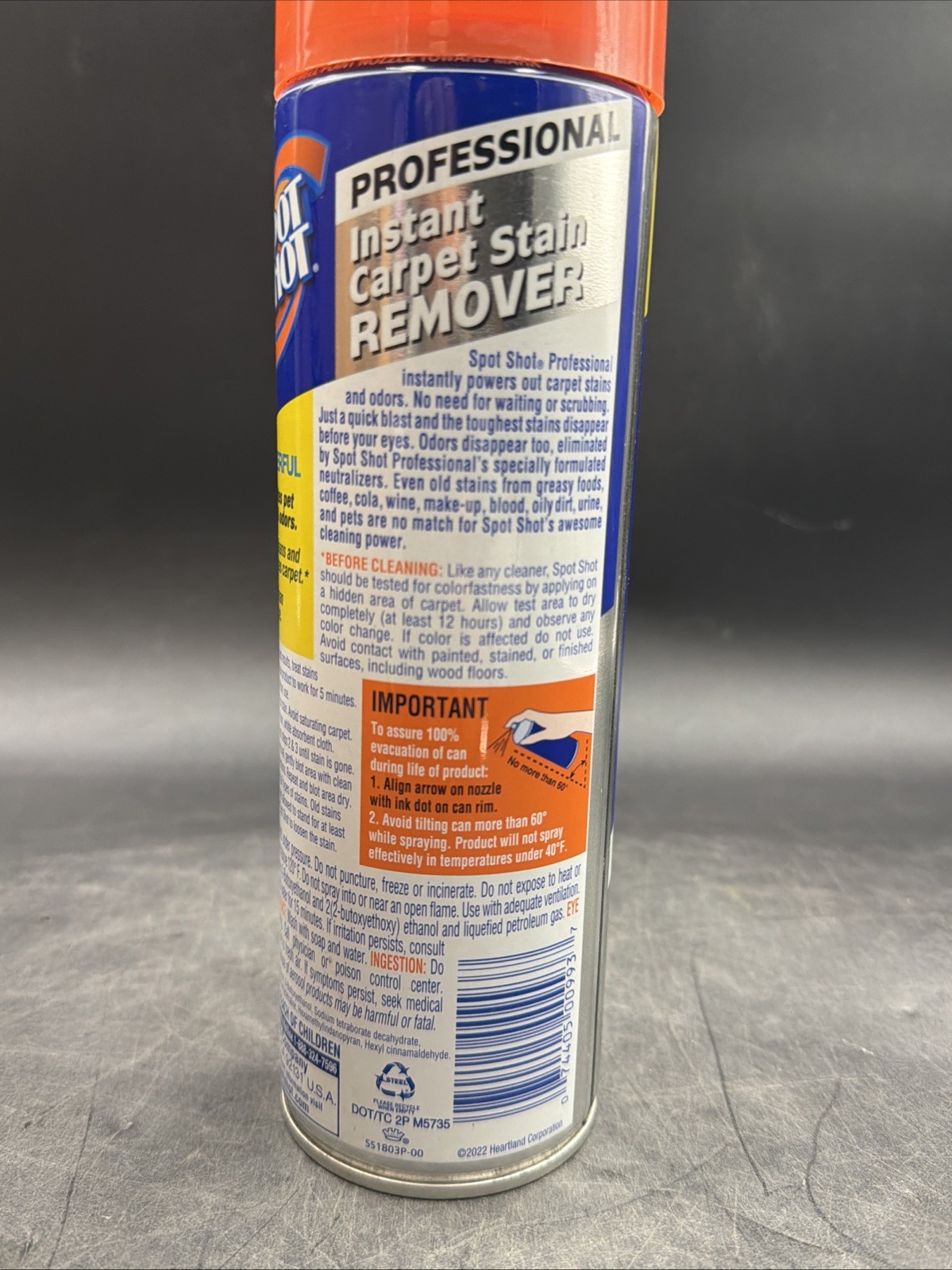Spot Shot Instant Carpet Stain Remover Aerosol, 21 oz. Cans- LOT OF 12