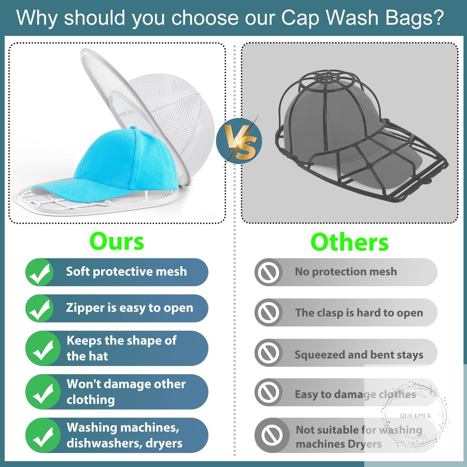 Hat Washer for Washing Machine,Hat Cleaner for Baseball Caps with Frame Cage and
