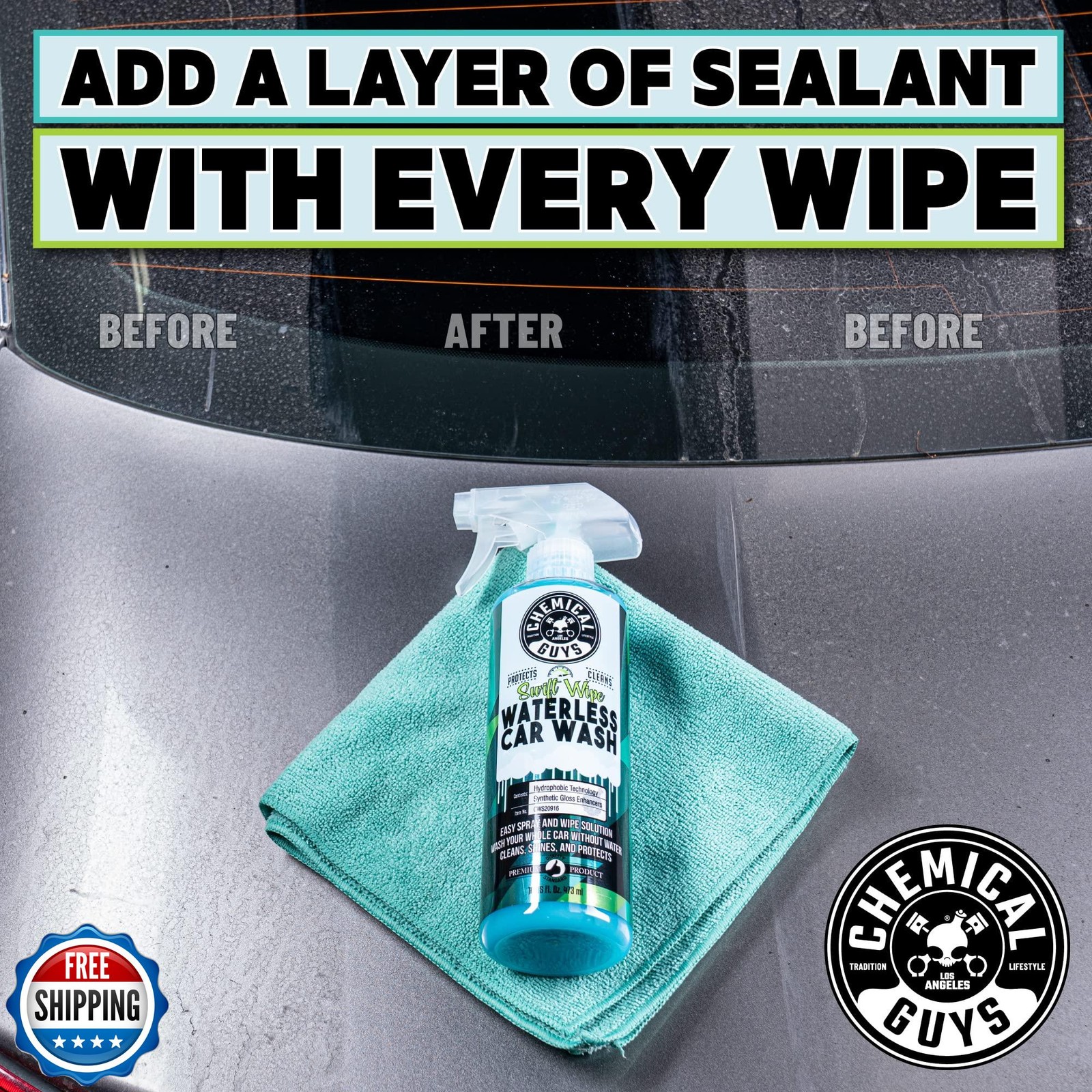 Chemical Guys Swift Wipe Sprayable Waterless Car Wash Spray – Spray and Wipe