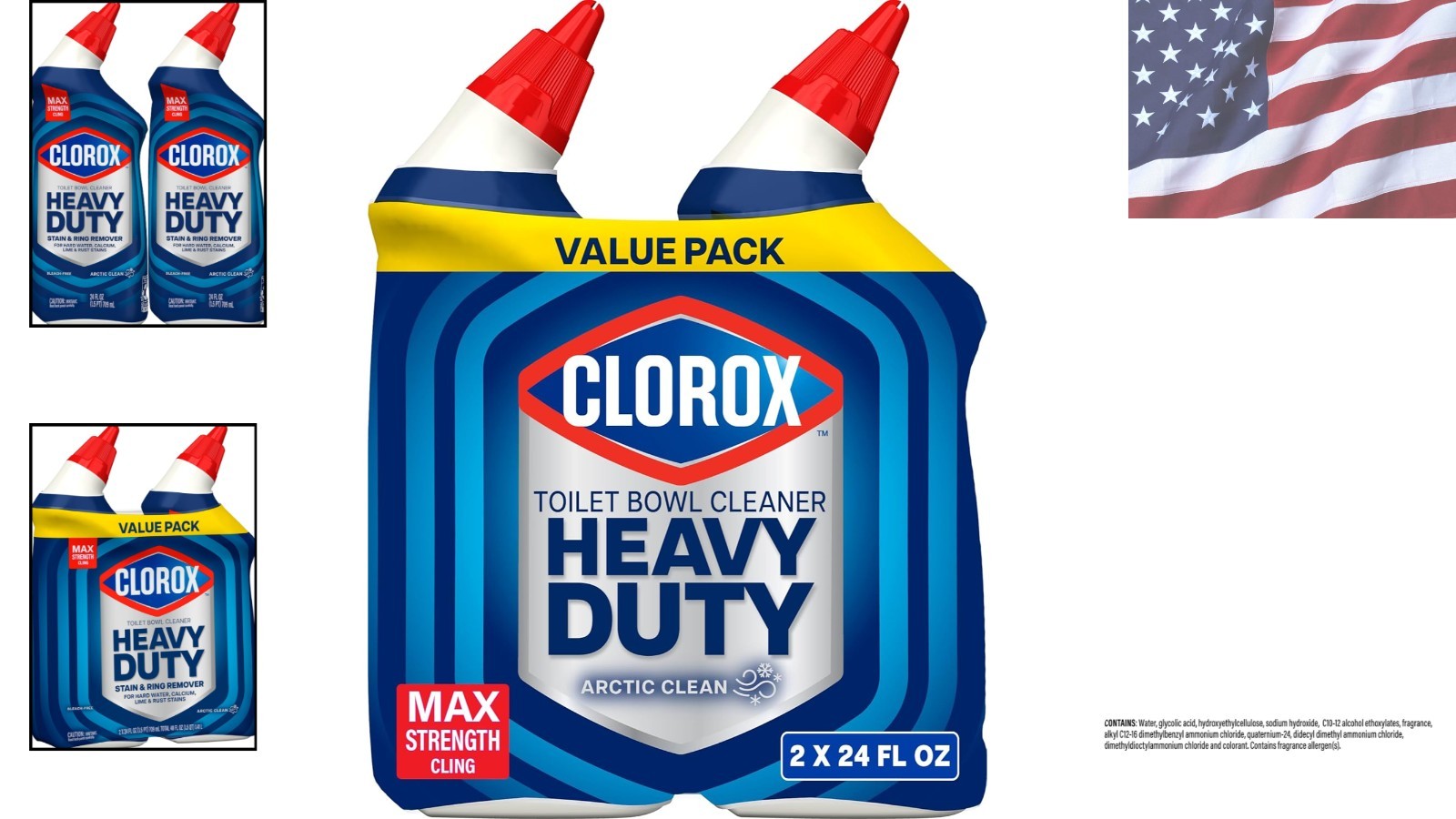 Max Strength Toilet Bowl Cleaner – Bleach-Free, 24 Fl Oz., Pack of 2, Deodorizes