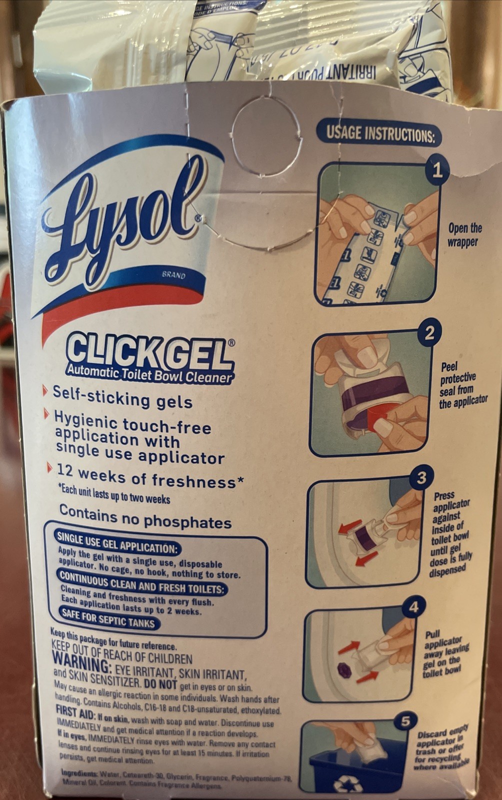 Lysol Click Gel Automatic Toilet Bowl Cleaner Lavender Fields 12 Applicators New