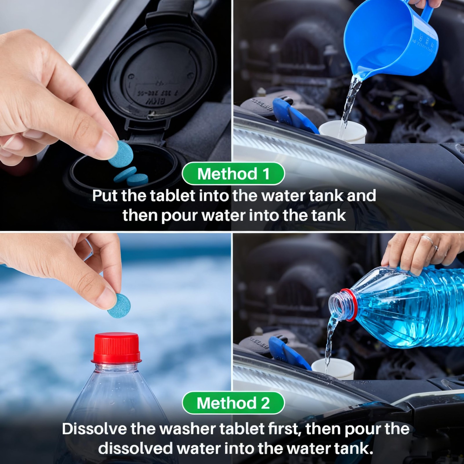 Car Windshield Washer Tablets 100PCS Glass Cleaner Effervescent Fluid Tabs USNew
