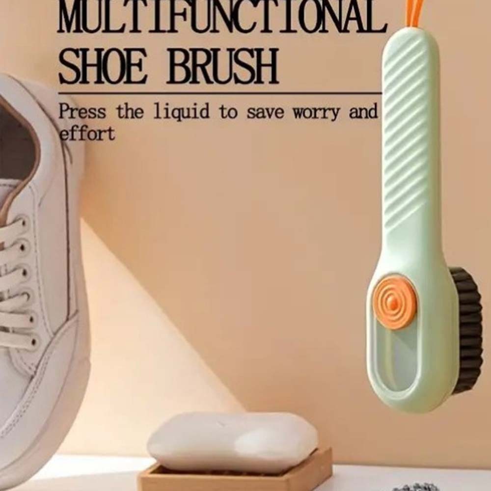 Mess-Free Well-Made Reliable Dependable Liquid-Dispensing Shoe Brush By Pressing