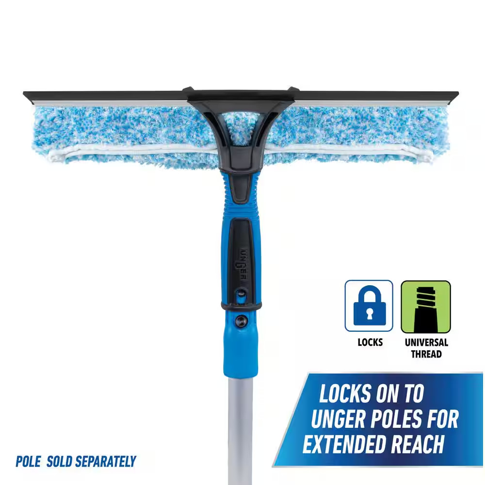 14 In. 2-In-1 Window Cleaner Squeegee and Scrubber Combi (2-Pack)