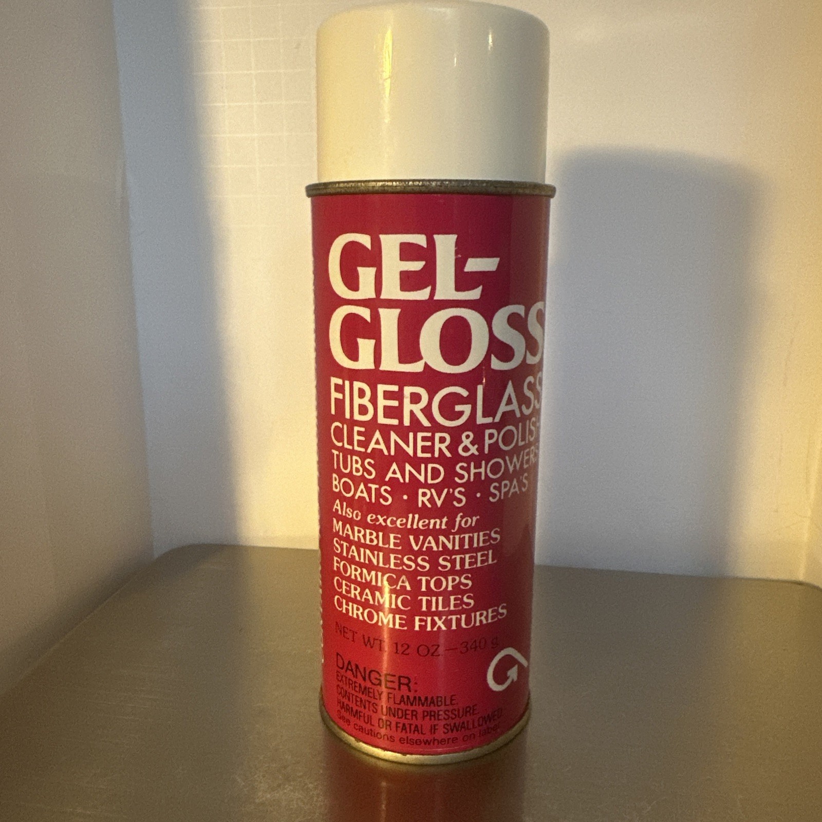 Gel Gloss Cleaner 12 Ounce Aerosol Safe for Acrylics Stainless Steel and More