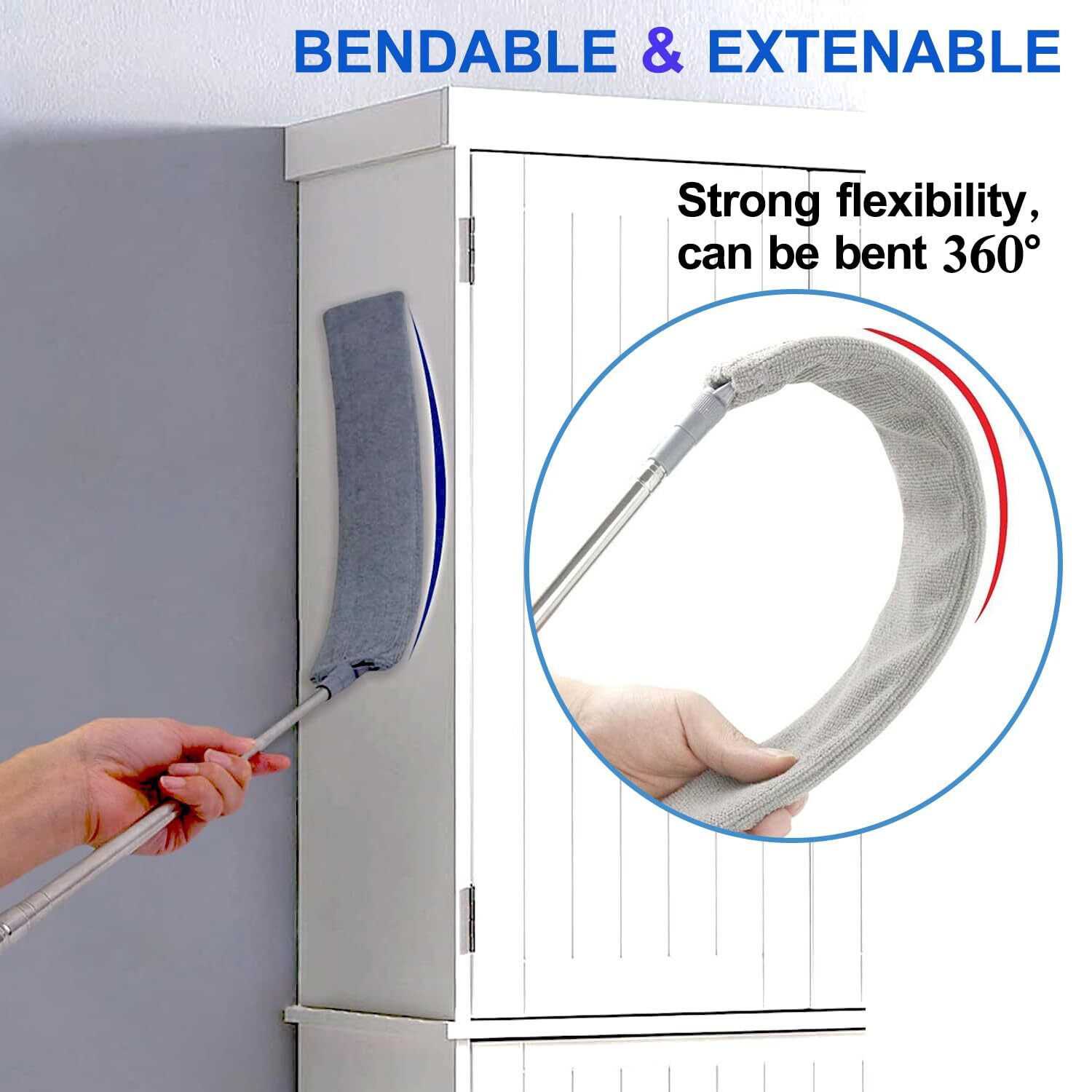 Dust Cleaner Microfiber Duster Gap Dust Cleaning Artifact With Extension Pole &