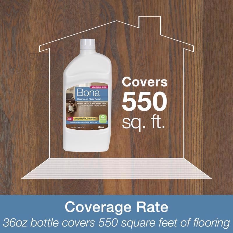 New Bona Low Gloss Hardwood Floor Polish Liquid 36 oz