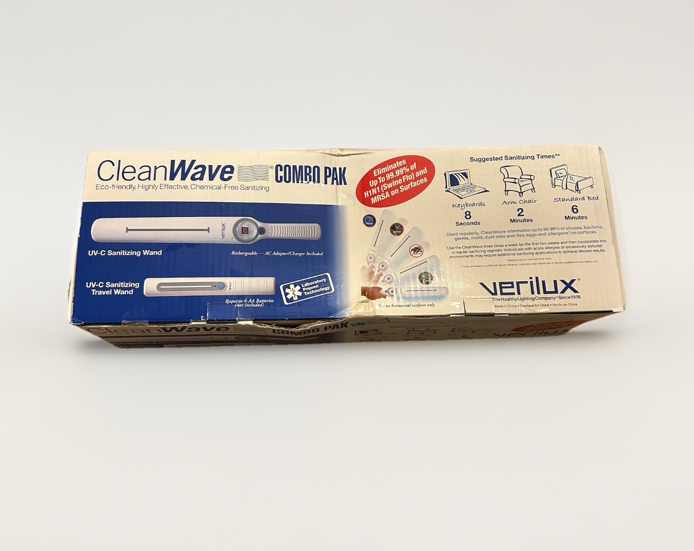 Verilux CleanWave Combo Pack Handheld Sanitizing Wand & Travel Wand Sealed Box