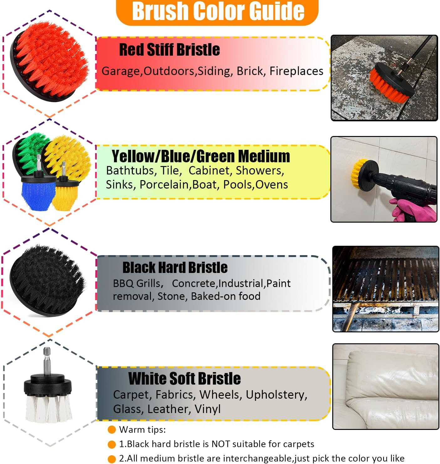 30Pcs Drill Brush Attachment Set,Drill Scrubber Brush Kit Include Scrub Pads, Sp