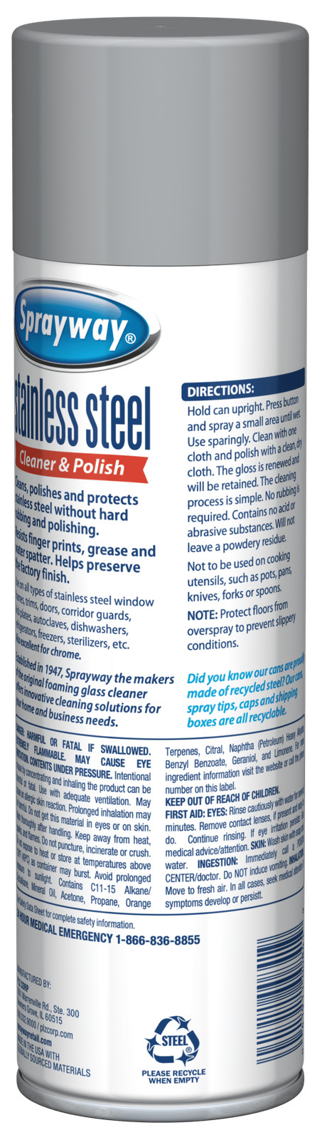 (2 pack) Sprayway 15 Ounce Stainless Steel Cleaner and Polish
