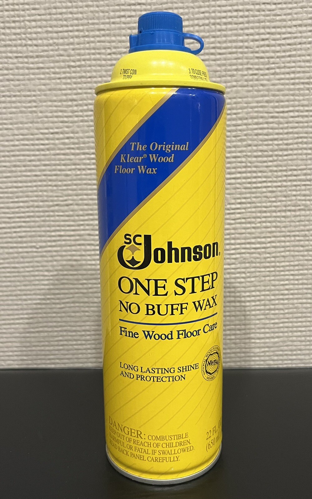 Vintage 1988 SC Johnson One Step No Buff Wax Metal Can (5 FL. OZ. Left)