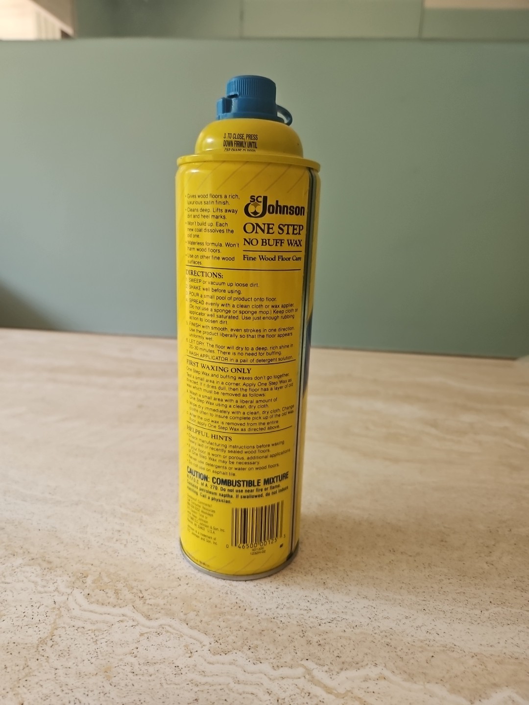 Johnson One Step No Buff Wax Fine Wood Floor Care 22 fl oz Can actual wt 10.4 Oz