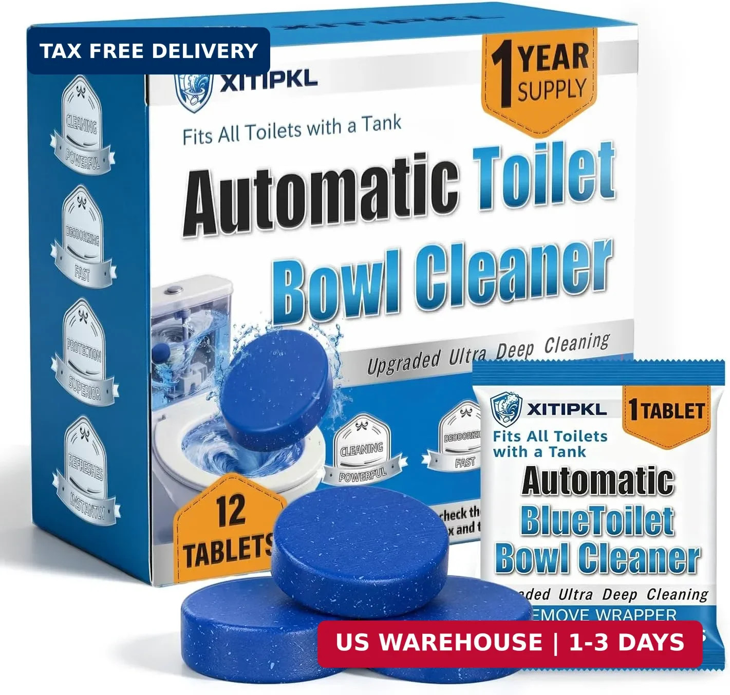 12 Tablets Toilet Bowl Cleaner Tablets for Tank – Automatic Toilet Tank Cleaner