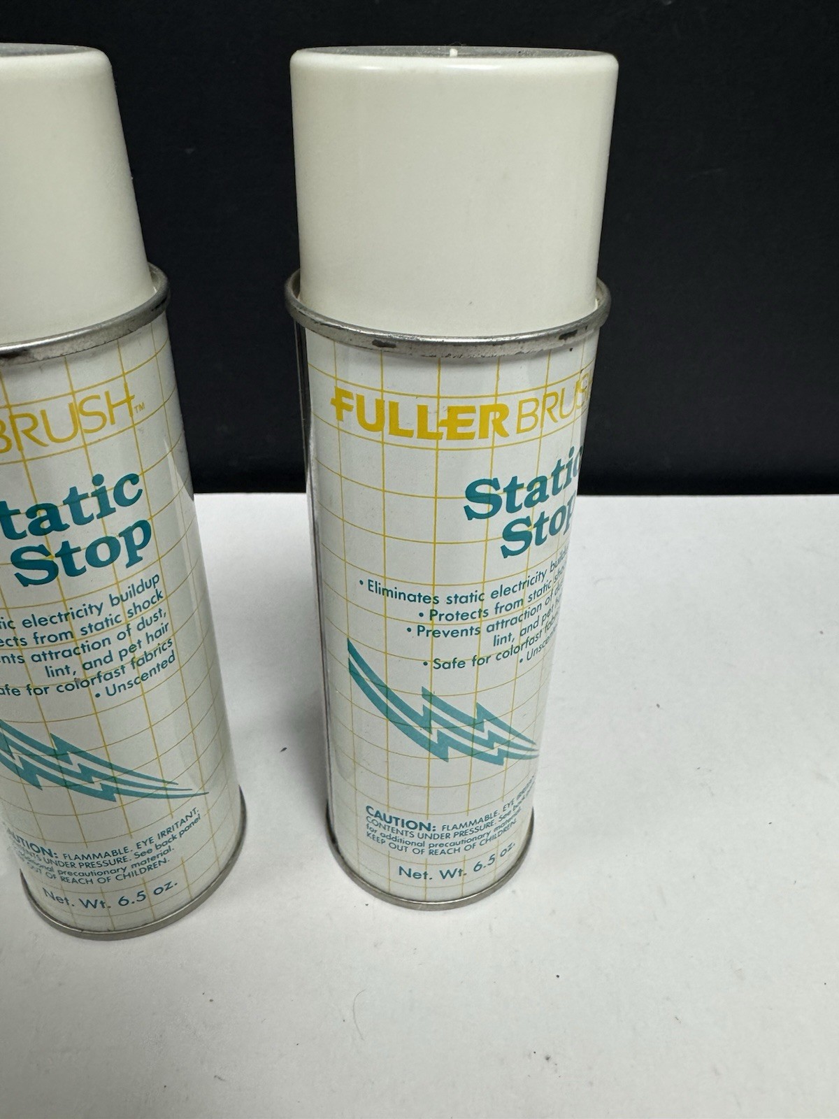 Vintage Fuller Brush Static Stop 2 Cans 6.5 OZ BOTH CANS FULL AND SPRAY