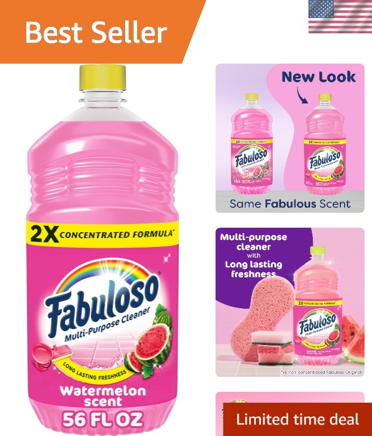 Powerful 2X Concentrated Cleaner – 56 Fl Oz, Watermelon Scent for Fresh Homes