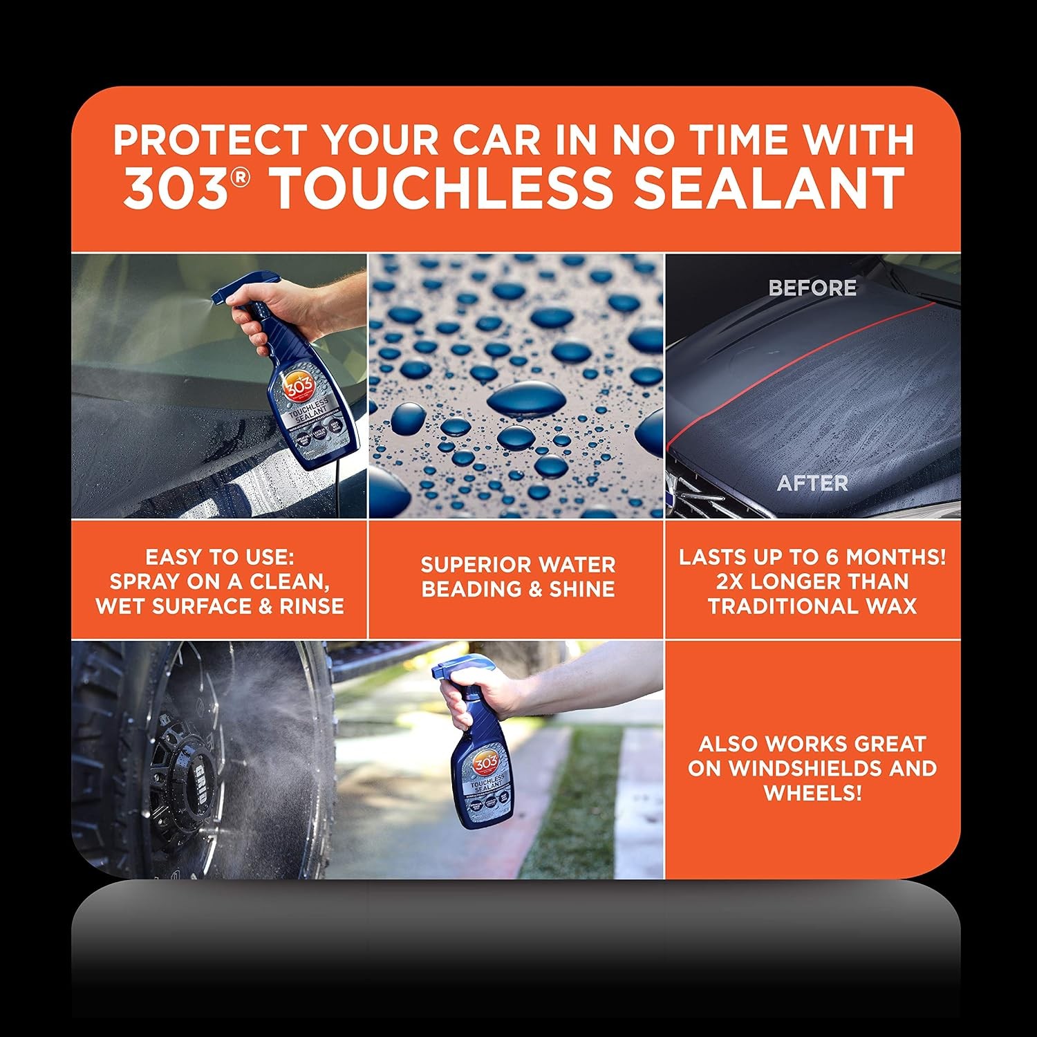 Touchless Sealant SiO2 Technology Water Activated Paint & Glass Protection Spray