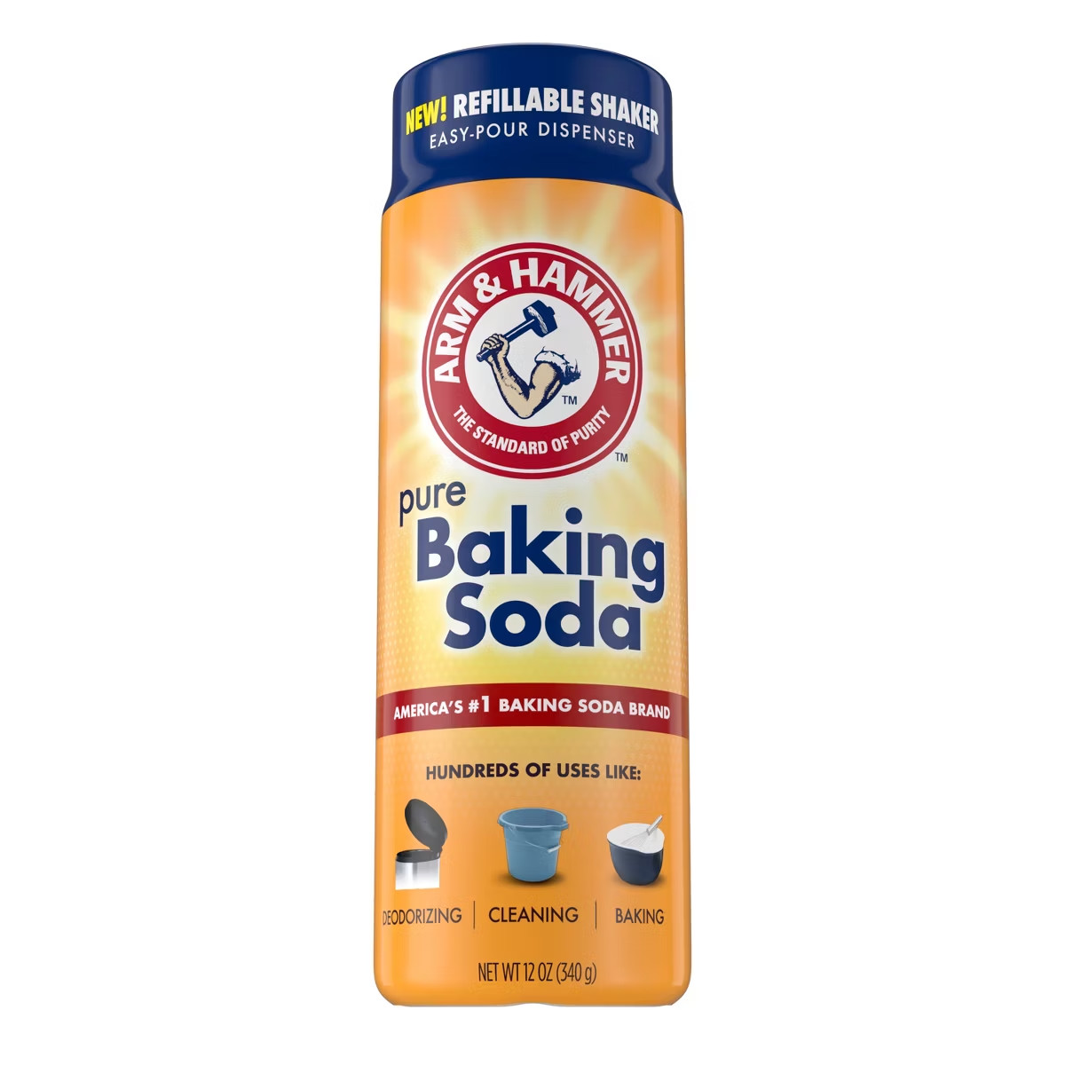 Arm & Hammer 12 Oz Baking Soda Shaker Air Freshener Solid Deodorizer