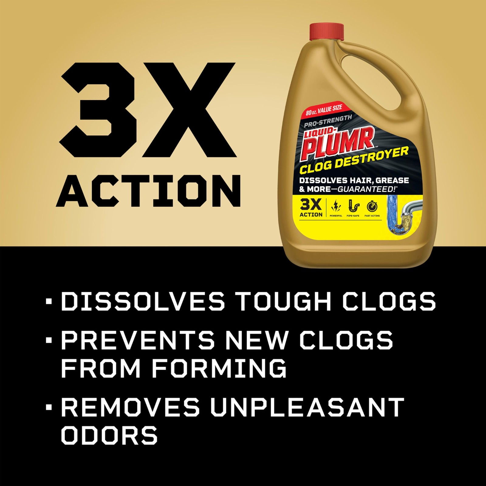 Liquid-Plumr Pro-Strength Clog Destroyer Gel 80 Fl Oz Unscented Drain Cleaner
