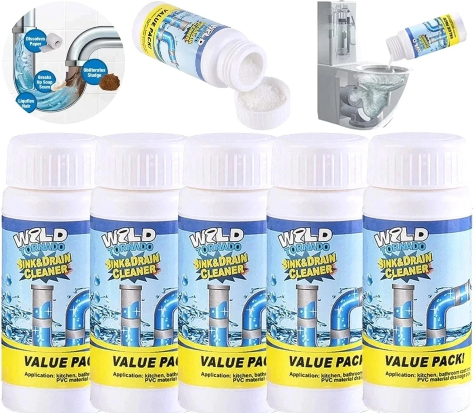Powerful High Efficiency Sink Drain Cleaner 1–5x Clog Cleaning Tool