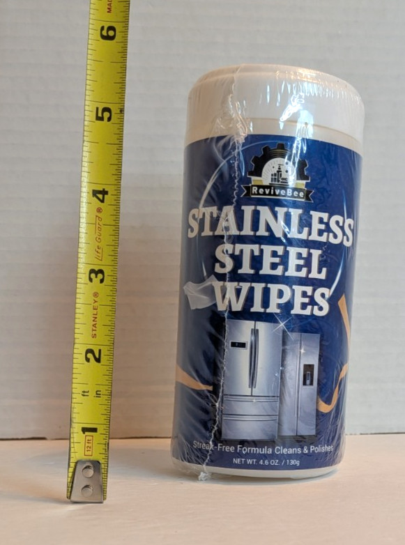ReviveBee Stainless Steel Wipes Streak-Free Formula 4.6 Oz