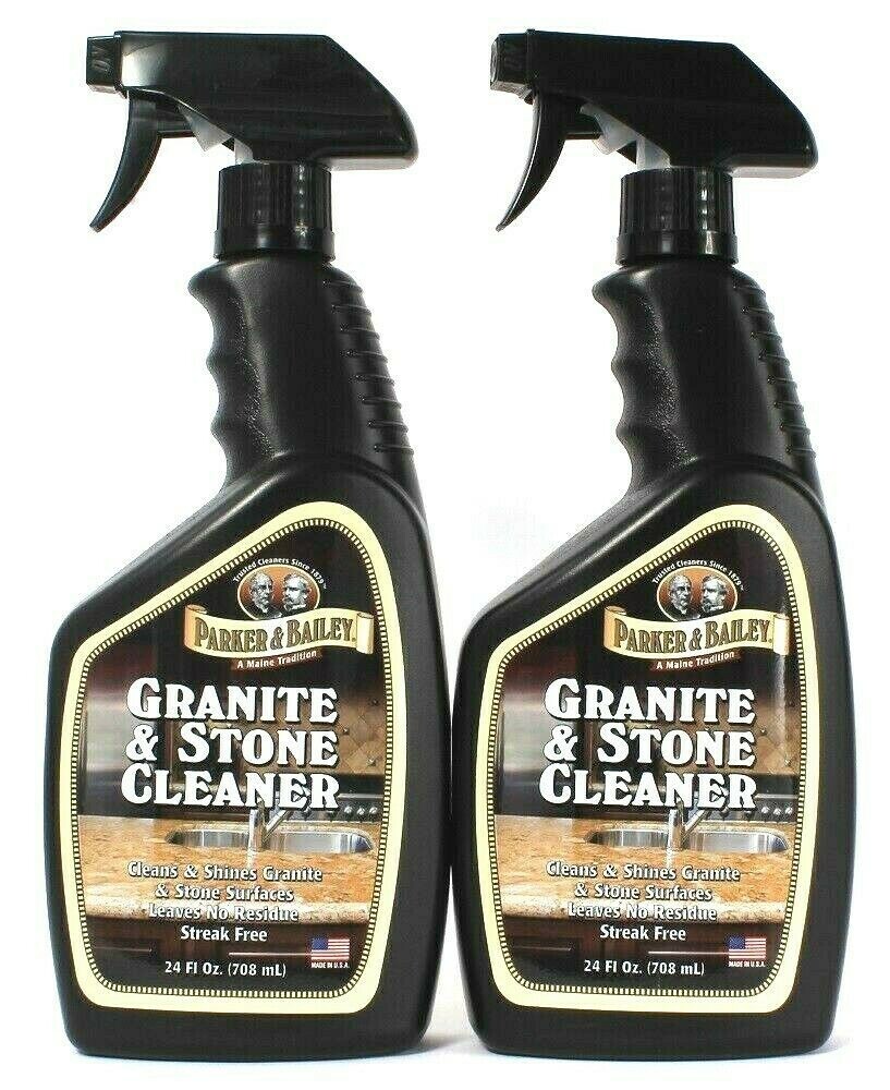 2 Bottles Parker & Bailey 24 Oz Granite & Stone No Residue Cleaner & Shine Spray