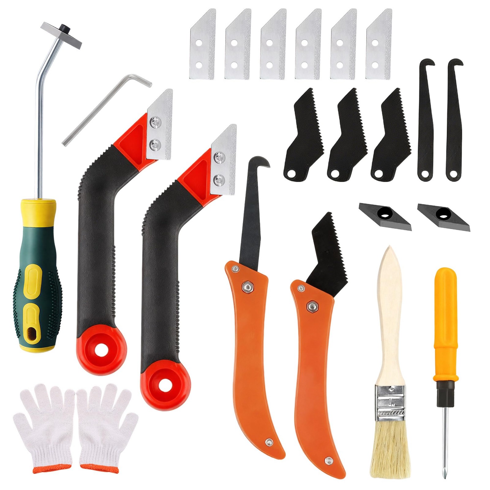 23 Pack Grout Removal Tool Kit, 2 Tile Grout Saws with 6 Extra Blades, 2 Hand…