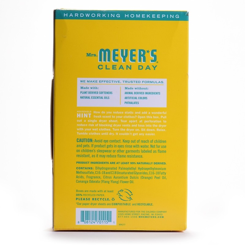 Mrs. Meyer’s 70115 Clean Day Floral Scent Honeysuckle Dryer Sheets