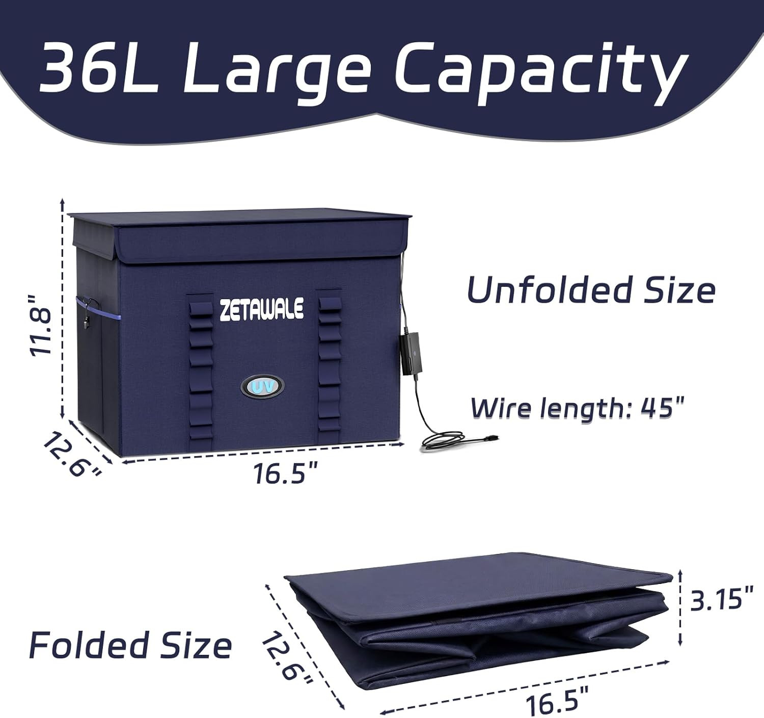 UV Light Sanitizer Box Foldable Large Cleaner and Sanitizing Machine with Timer
