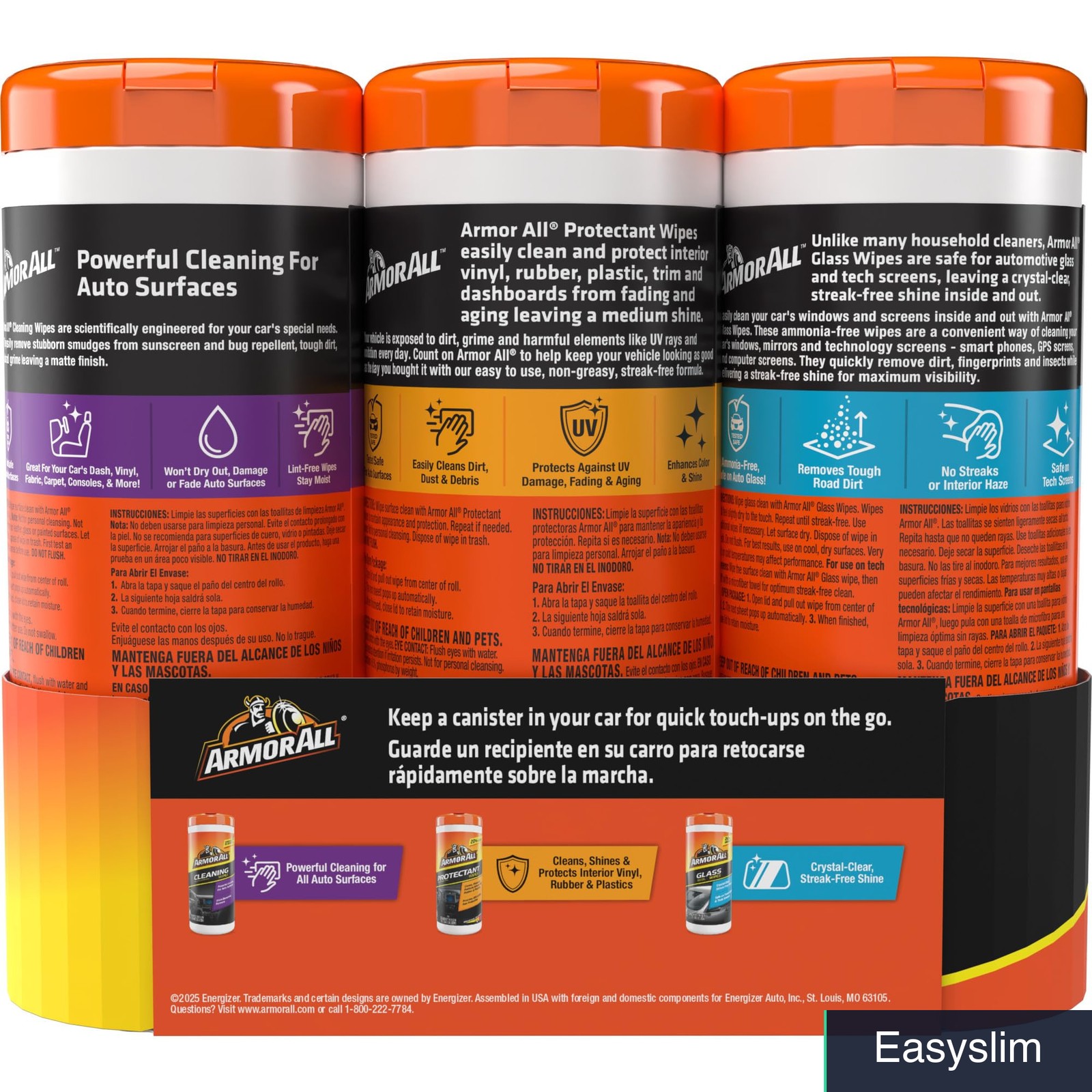 Car Interior Wipes 90 Count Cleaning Protectant & Glass Cleaner