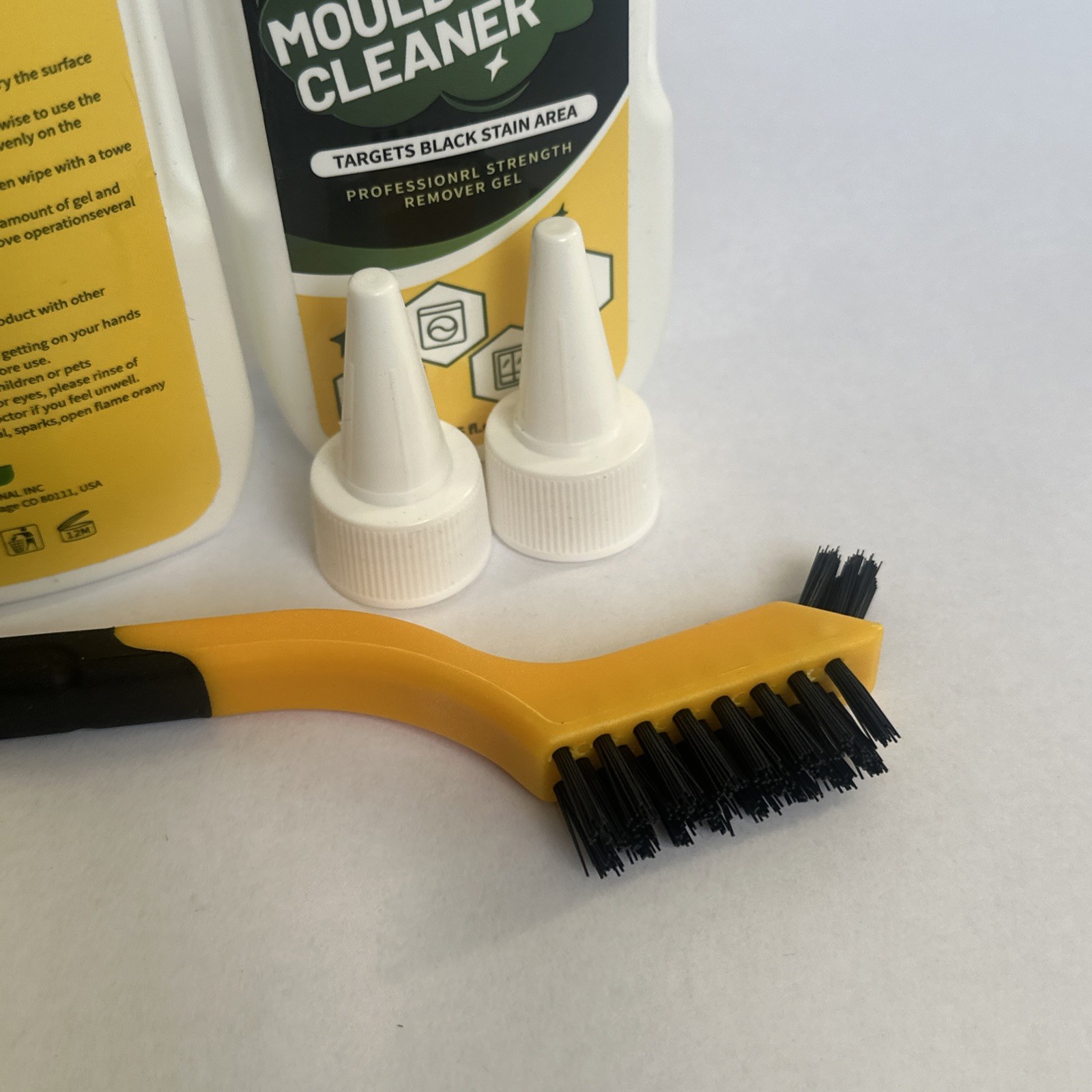 OLELON Mold Mould Stain Remover Gel Sink Toilet Wash Machine Cleaner Brush 2 Pc