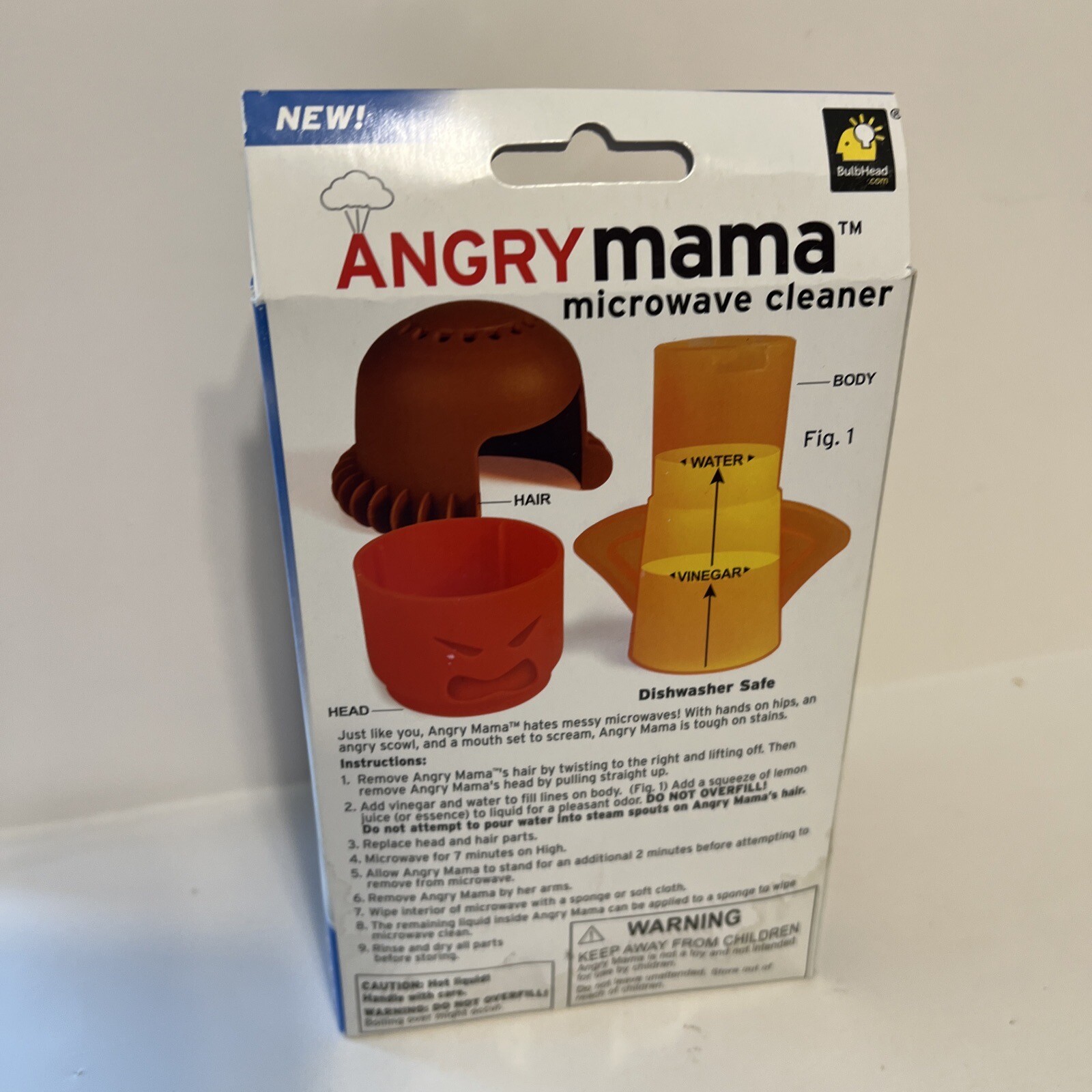 Angry Mama Microwave Cleaner Bulbhead dishwasher safe steams away stains odors