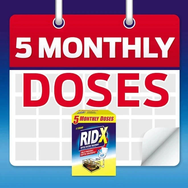 2 PACK – RID-X Septic Treatment, 5 Month Supply Powder 49 oz (Total 98 oz)