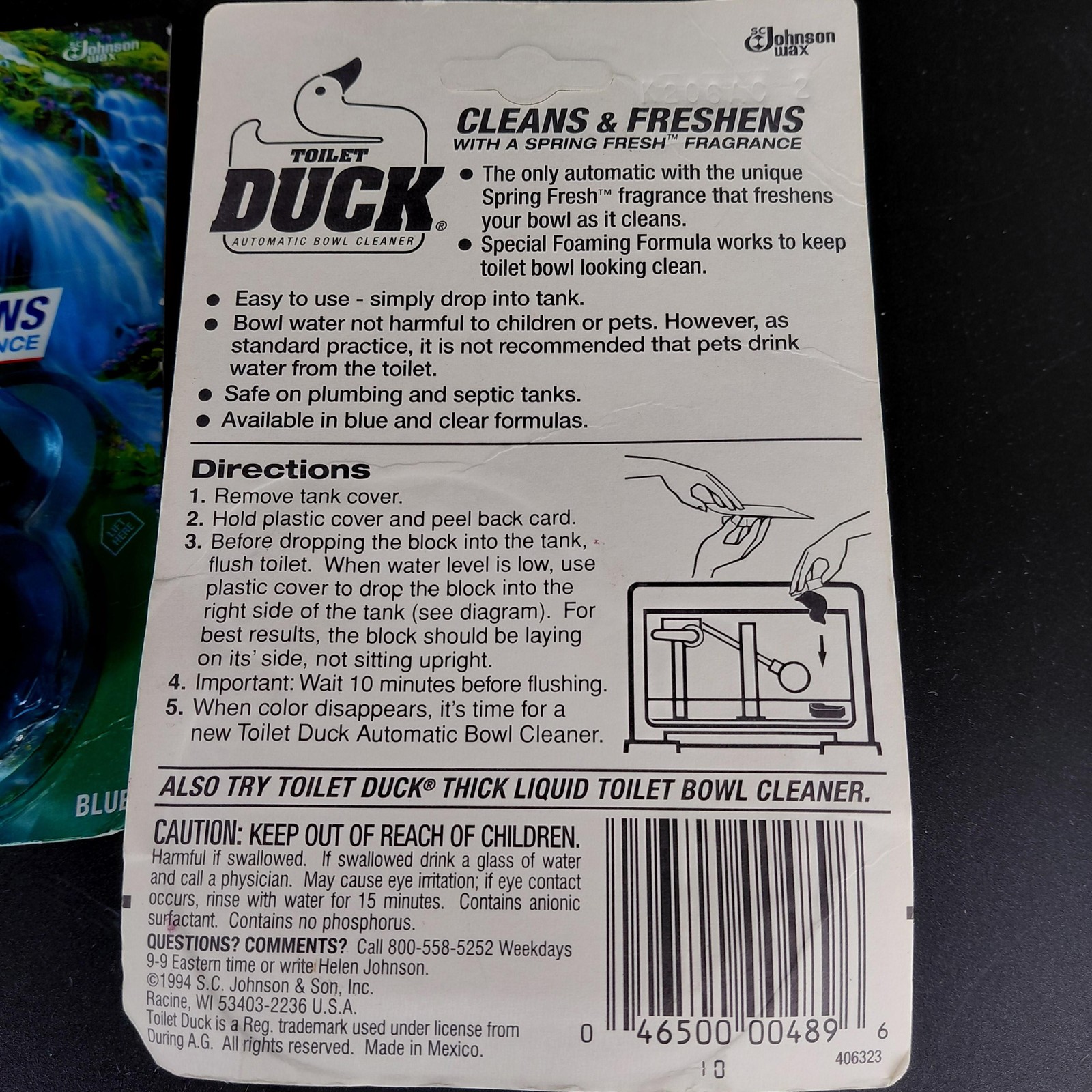 Vintage Toilet Duck Automatic Bowl Cleaner Set 3 Blue 1.7oz Spring Fresh Scent