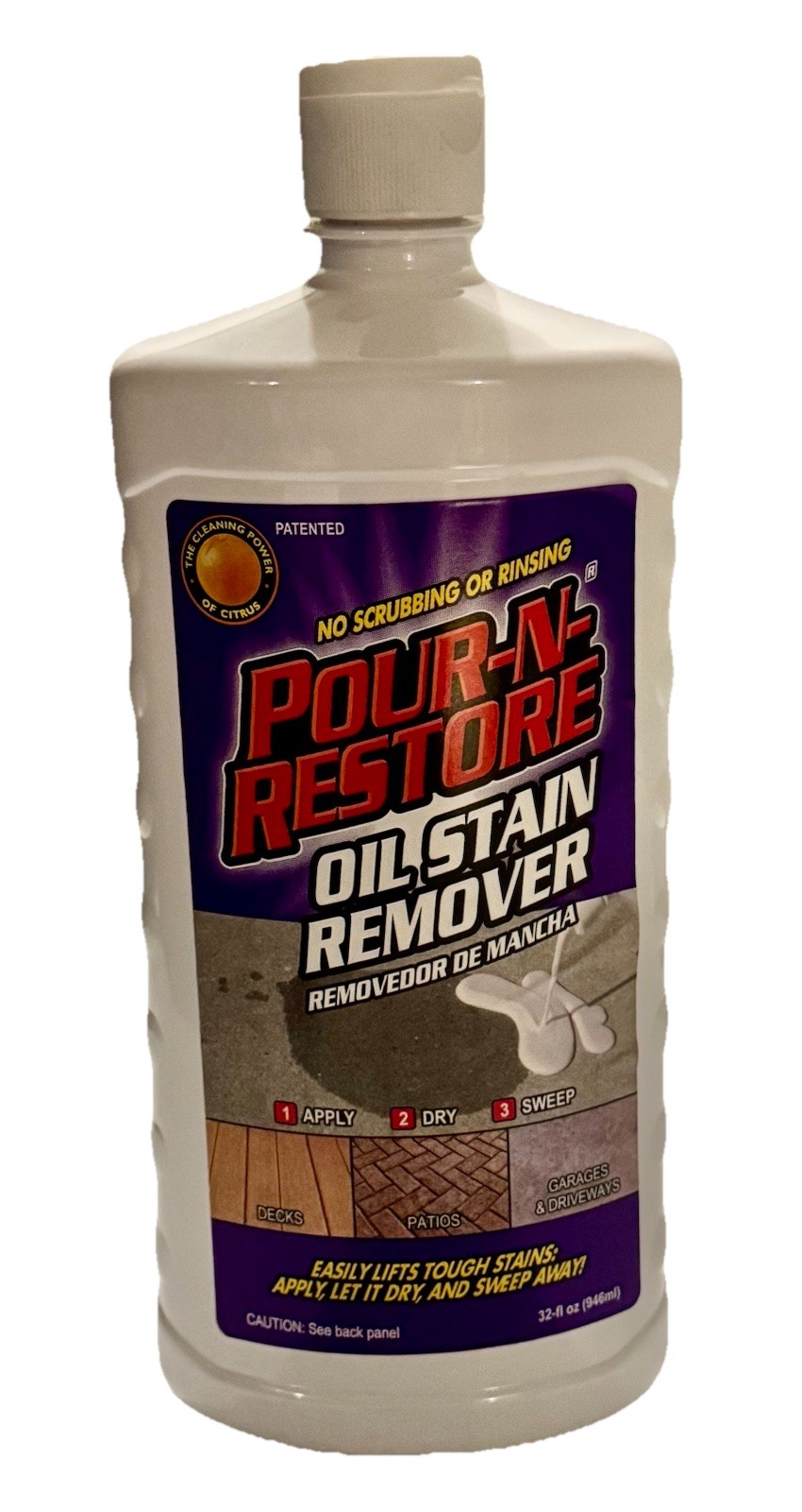 Pour-N-Restore Oil Stain Remover 32oz -Concrete & Driveway Cleaner -Rare Formula