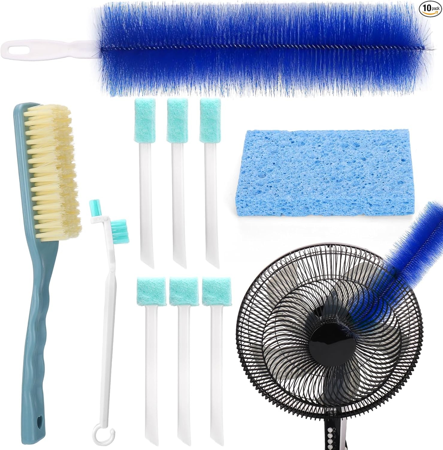 Fan Cleaning Brush Tools Set, 10 Pcs Fan Cleaner for Stand Color: Multicolor1