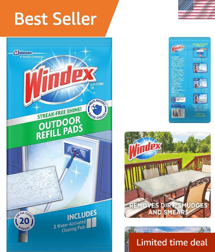 Efficient 2 Count Outdoor Window Cleaning Refill Pads – Streak-Free Shine
