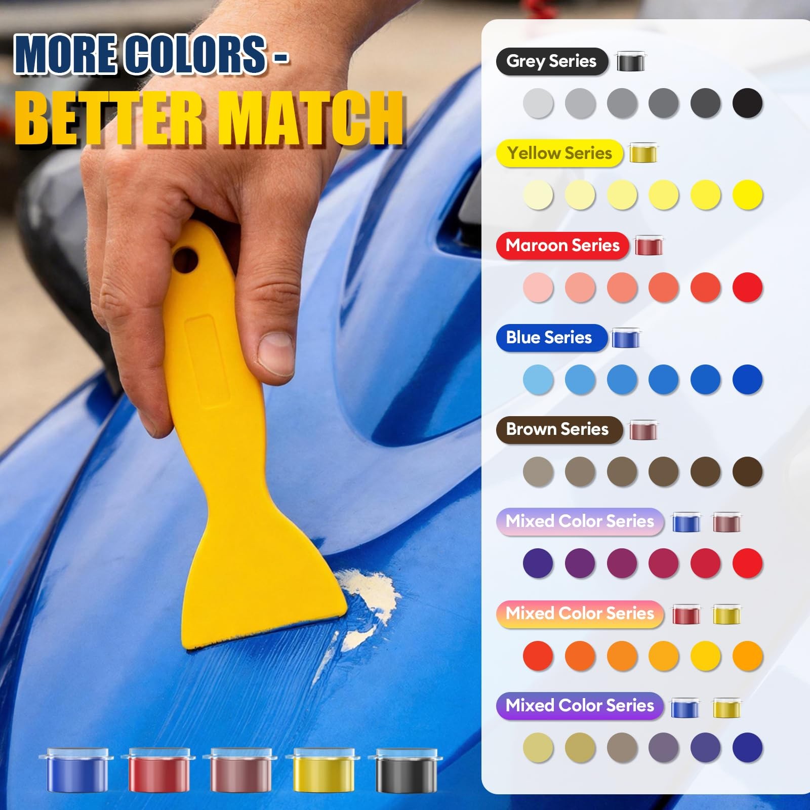 Marine Fiberglass Repair Kit, Gel Coat Repair Kit for Boats with Color Match, Fi