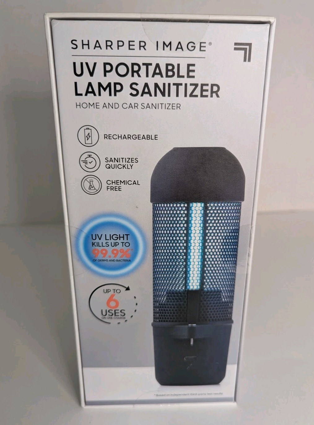 New Sharper Image Home and Car Sanitizer Portable Lamp Sanitizer Black