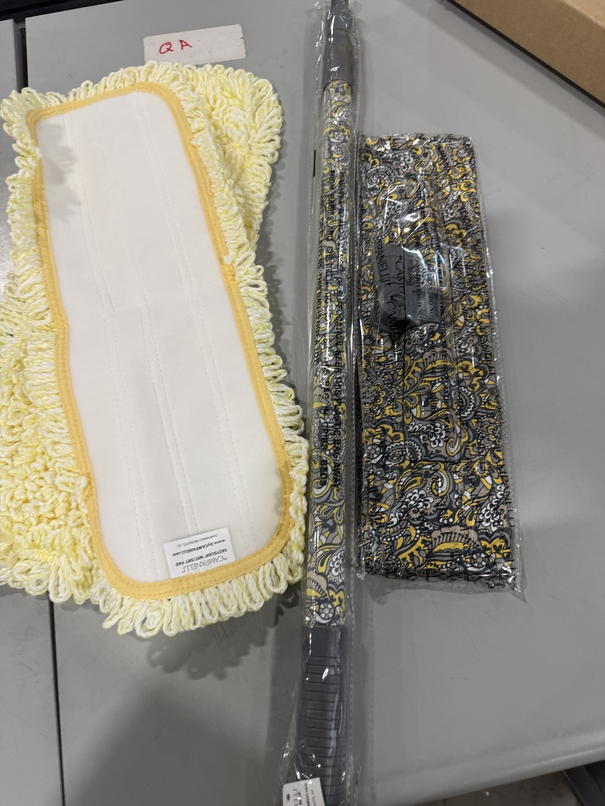 YELLOW/BLACK FLORAL PAISLEY – CAMPANELLI EASYGLIDE MICROFIBER WET & DRY MOP SET