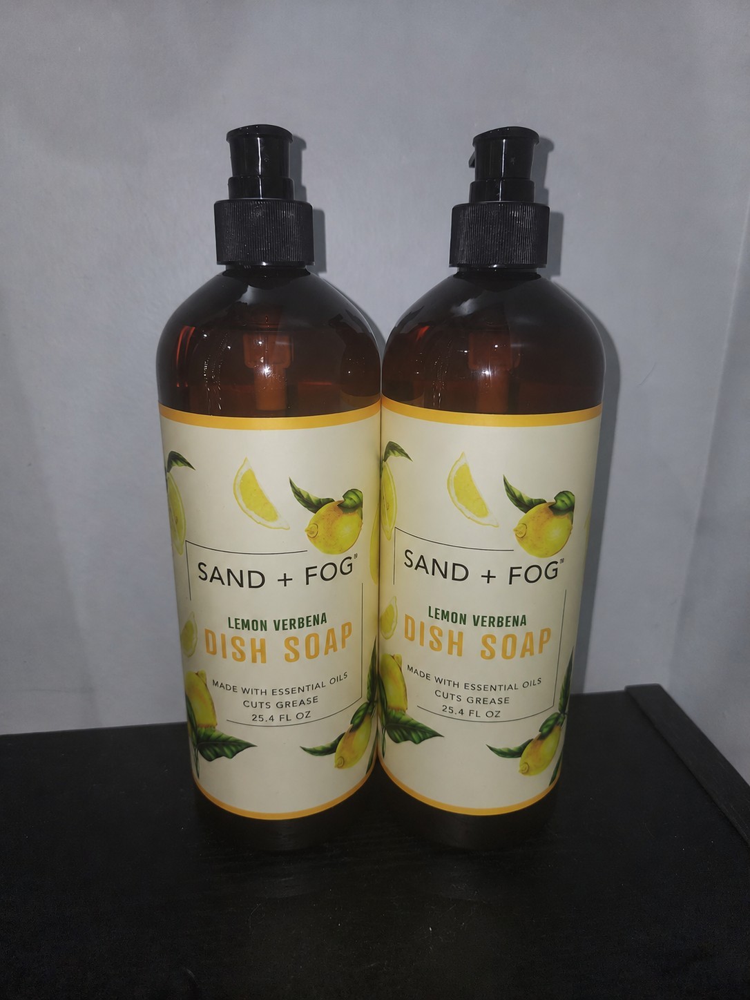 2x Sand + Fog Dish Soap Lemon Verbena 25.4 fl Oz. Pump Bottle