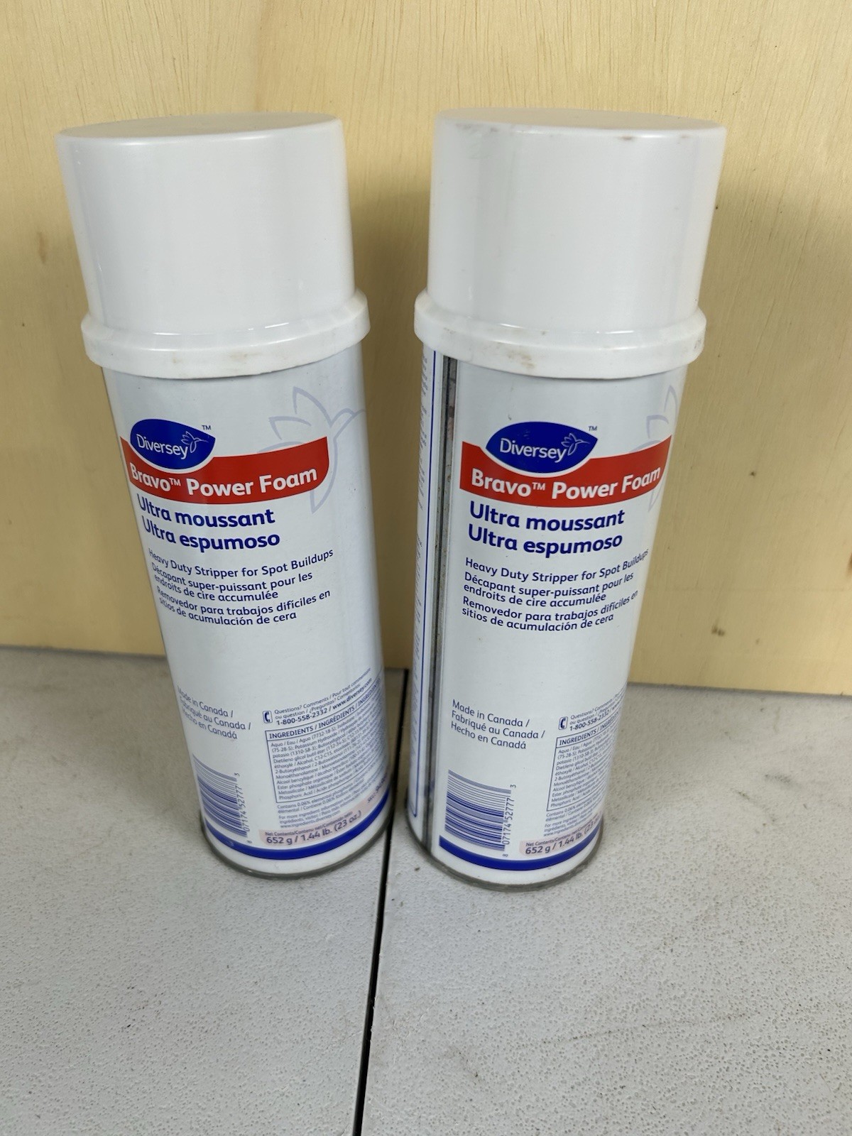 2 – Diversey Bravo Power Foam Heavy Duty Wax Stripper Spot Cleaner 23oz 652g